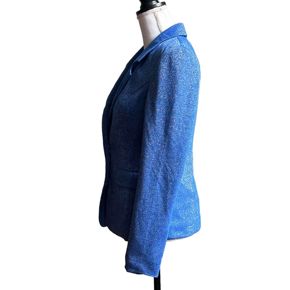 Vero Moda Two Button Glitter Shimmering Blazer Women’s SZ Small in Blue - Picture 3 of 10